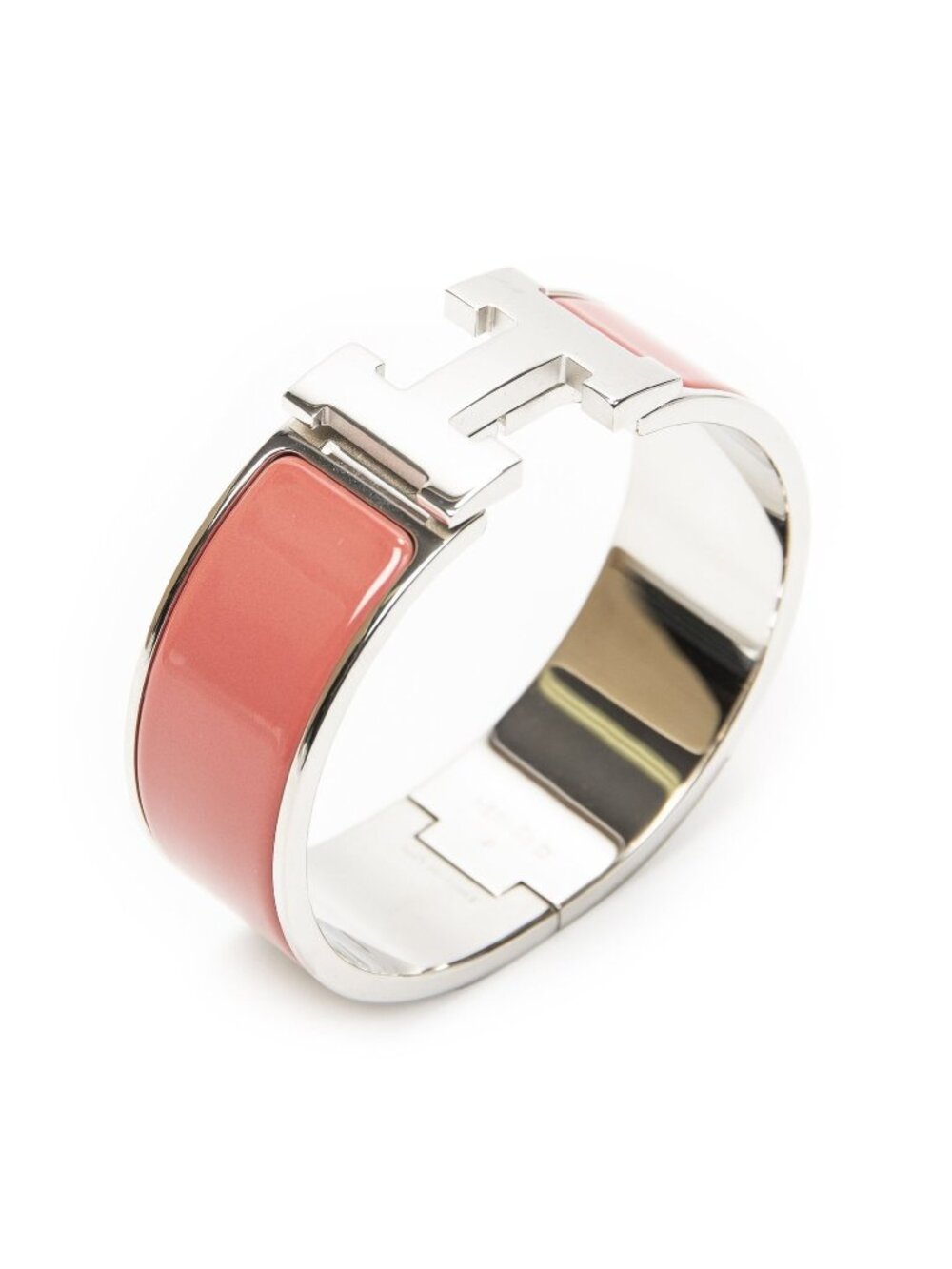 Hermes Clic Clac Bracelet Pink Silver Plating